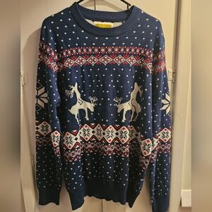 Tipsy Elves Navy Reindeer Crewneck Sweater